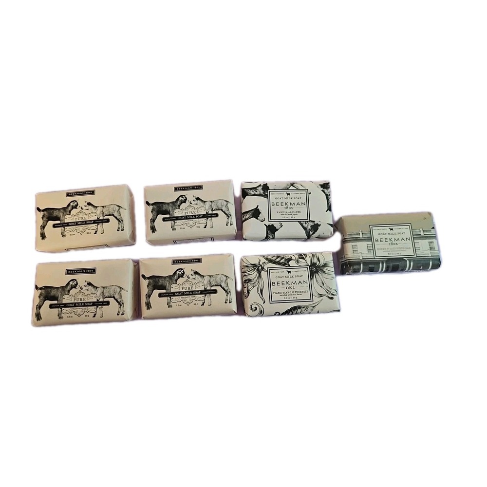 Beekman 1802 GOAT Milk Soap Lot 7 3.5 Bars Unscented Honey & Oats Vanilla Absolu